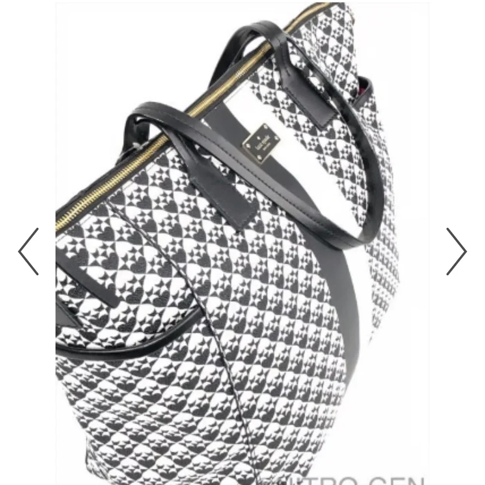 Kate Spade New York Adaira Baby Bag Penn Place Vinyl Black/White Print ♠️ - Picture 15 of 16